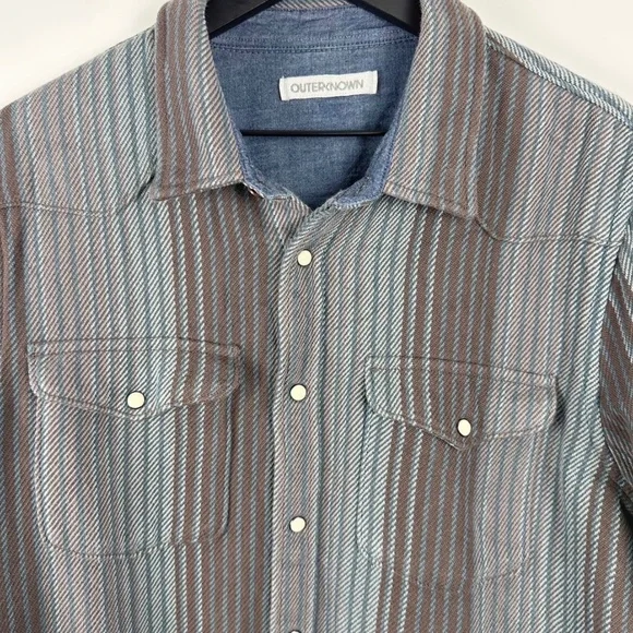 OUTERKNOWN LONG SLEEVE BUTTON UP STRIPED SHIRT - Picture 5 of 9
